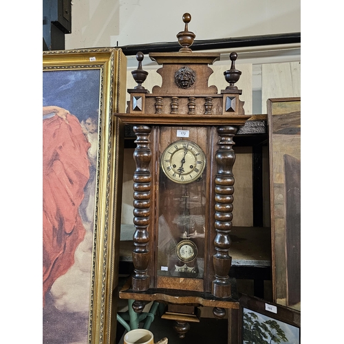 172 - Antique Viennese Wall clock with pendulum. Lion head. Immaculate condition and quality  15