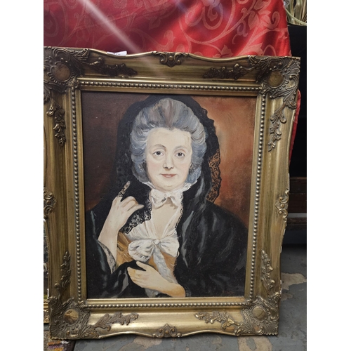 478 - Original framed painting of a lady signed A Walter