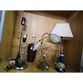 COLLECTION OF NEW LIGHTING INCLUDING BRASS LAMP