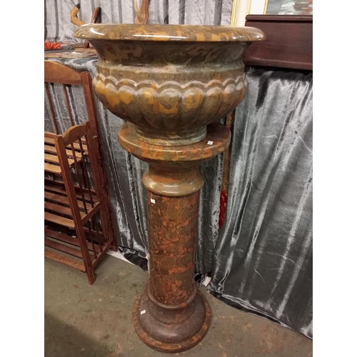 16 - Stunning very large Marble plant stand, 42'' tall come in 4 pieces