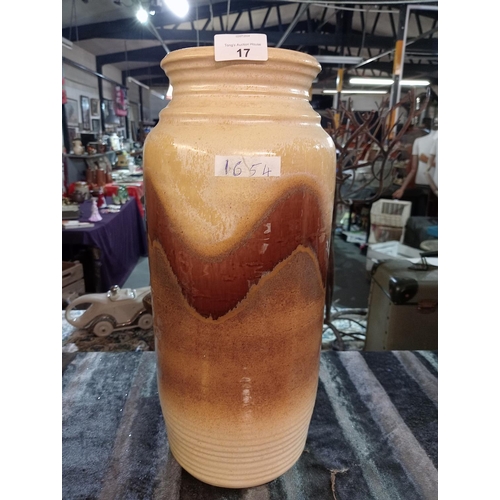 17 - West German glazed vase 16'' tall excellent condition