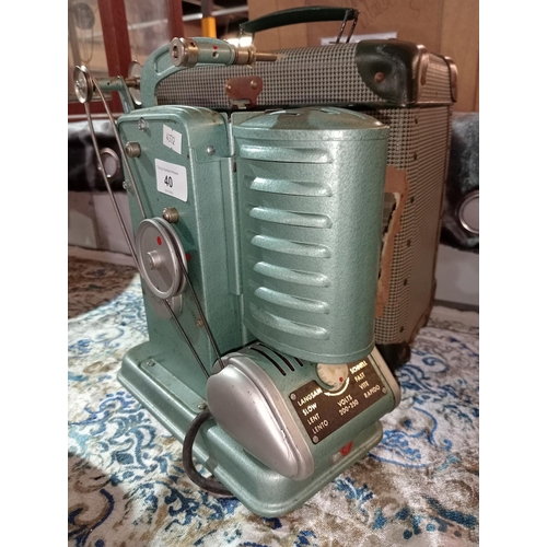40 - Mid century portable projector in case