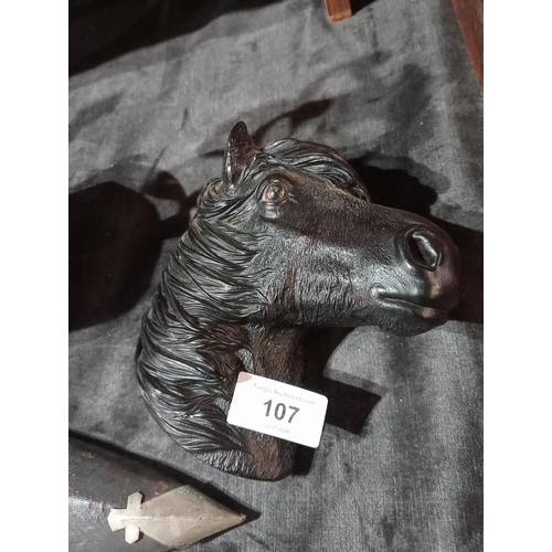 107 - FRASER ART decorative horse head wall plaque