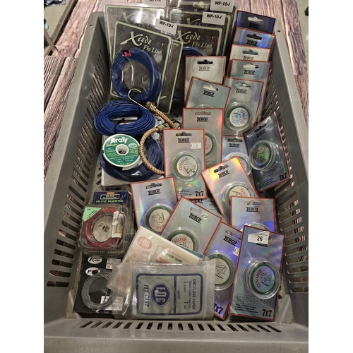 26 - box of various fly fishing lines