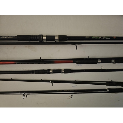 4 - Three very good condition fishing rods plus one optional handle extra