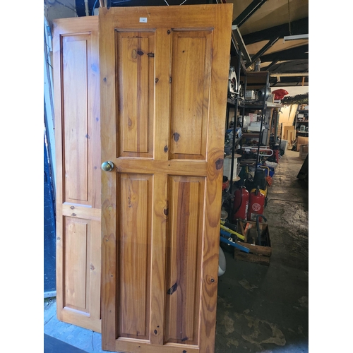 97 - 7 SOLID PINE PANEL DOORS, APPROX 198 X 70 CM