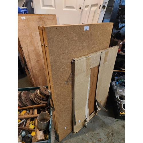 210 - FOLDING TABLE AND BRAND NEW PINE 500 DOOR FRONT