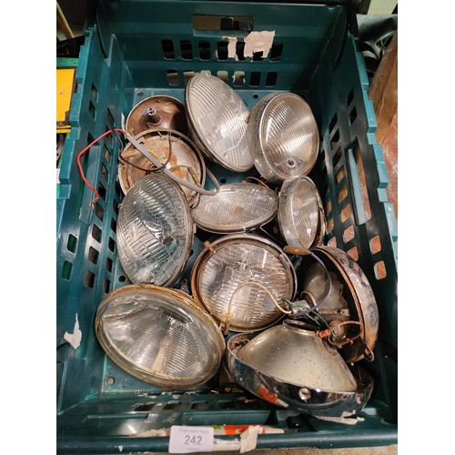 242 - JOB LOT OF VINTAGE CAR LIGHTS