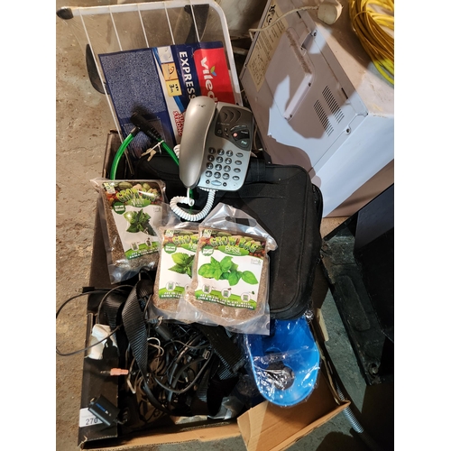 270 - JOB LOT OF ITEMS INCLUDING BIKE LOCK, PHONE, WASHING WINDOW HANGER, GROW BAGS AND MUCH MORE