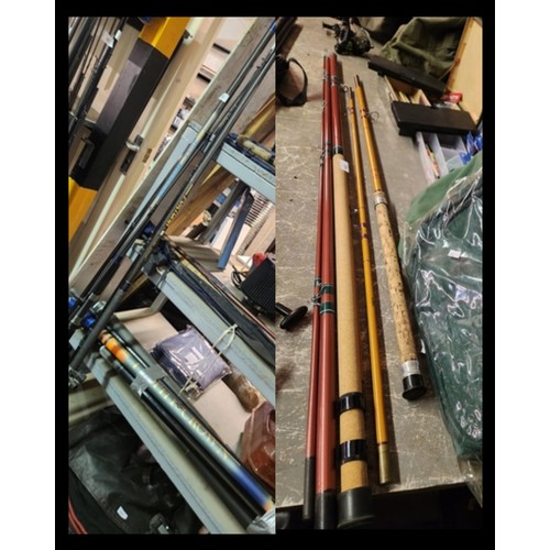 303 - 303 & 316 COLLECTION OF VARIOUS FISHING RODS AND FORSHAWS FISHING ROD AND ONE OTHER COMPLETE