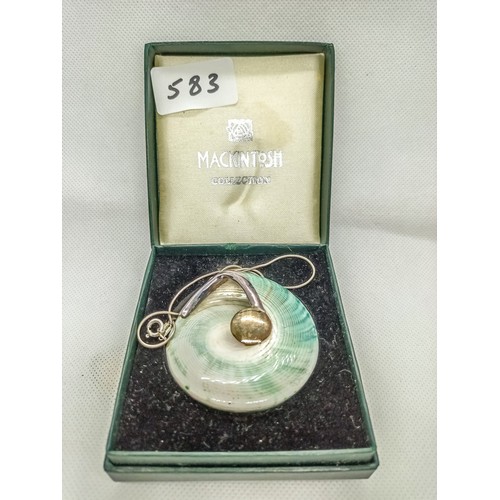 583 - Gorgeous Mackintosh collection 925 silver shell pendant with presentation box