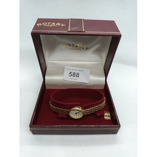 588 - Fabulous & Pretty 9ct 375 yellow gold 12.7g rotary ladies watch with extra link. Timeless piece of j... 