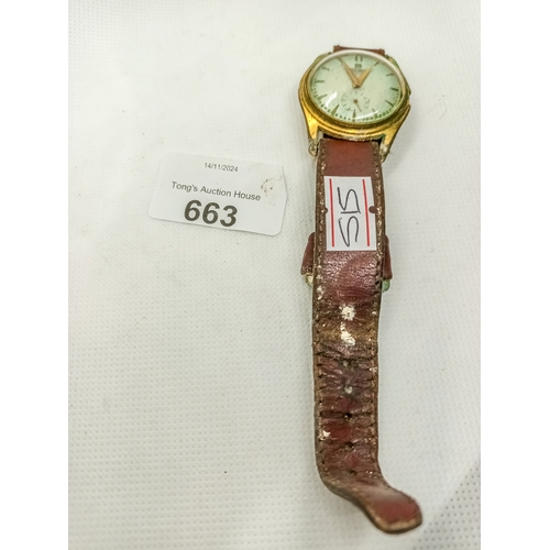 663 - Vintage Gents wrist watch needs attention