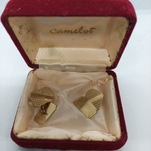 541 - Pair of 9ct gold cuff links Birmingham hallmark