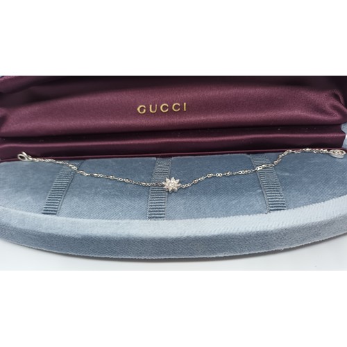 547 - Genuine Gucci 18K white gold and Diamond  reversible bracelet complete with box and bag stunning con... 