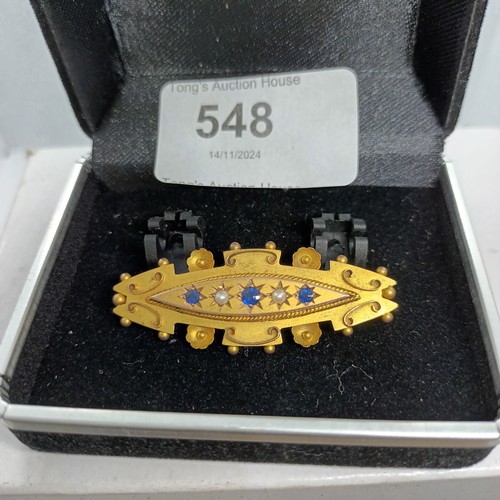 548 - 9ct gold decorative brooch date letter 1905 4.90 g total weight