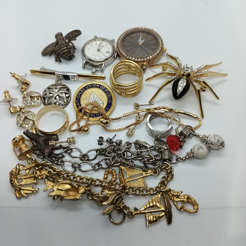 540 - Large collection of costume jewellery and watch faces