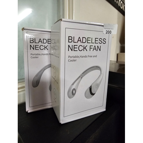 200 - 2 boxed bladeless neck fans