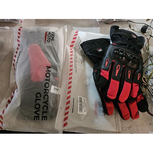 254 - TWO PAIRS OF  MOTOR BIKE GLOVES