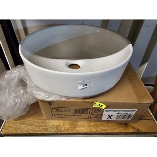 30 - NEW VESSEL SINK SIZE 350MM X 120MM