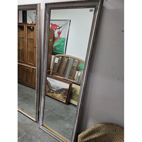 515 - Large mirror with carved wood surround, approx 28x76
