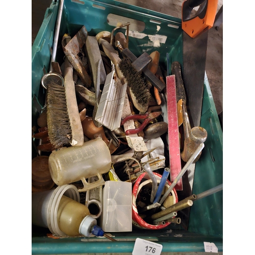 176 - BOX OF VARIOUS TOOLS