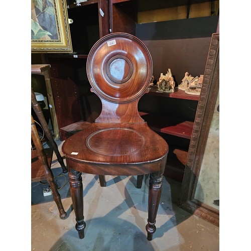 830 - Regency Mahogany Hall chair ,immaculate