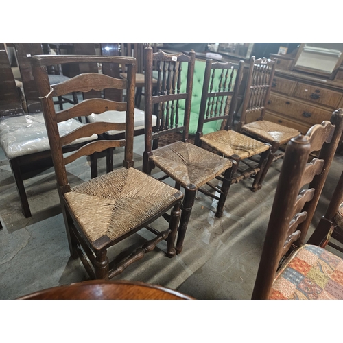 1022 - Four woven seat kitchen chairs