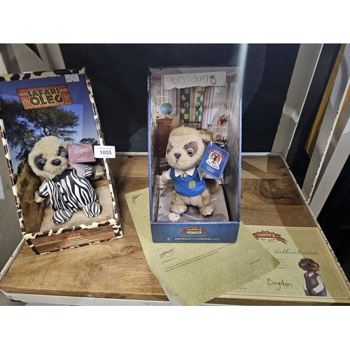 1055 - Brand new in box, Safari Oleg Meerkat and Compare the Meerkat Bogdana plush toy with COA