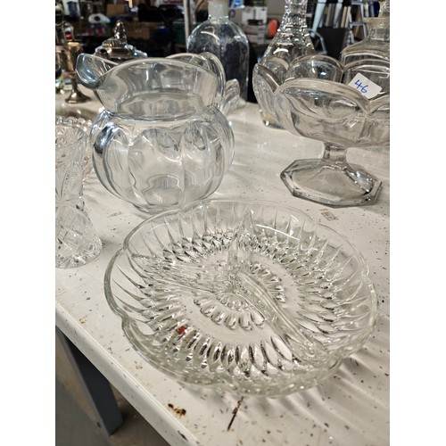 2155 - JOB LOT OF QUALITY GLASS, CRYSTAL DECANTERS, PORTUGAL GLASS AND MORE