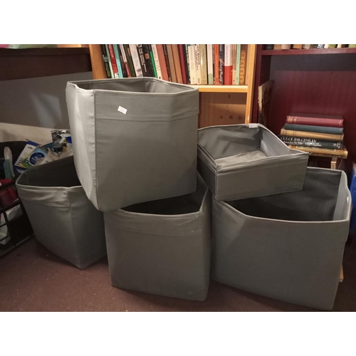 1199 - 4 grey IKEA collapsible fabric storage boxes