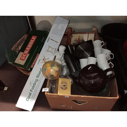 1208 - Huge assorted joblot of home items to include carriage clock, teapot, mugs and so much more