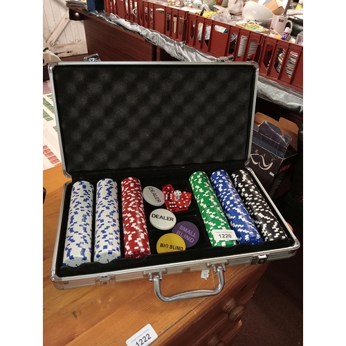 1220 - A boxed case of poker chips and dice