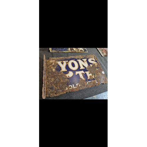 2157 - Set of 4 genuine vintage metal enamel advertising signs, Lyons Tea, Barrs Tea and Glove metal polish