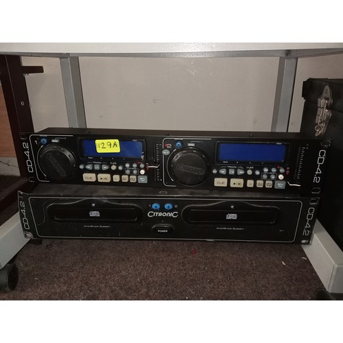 1129A - TWIN CITRONIC CD PLAYERS AND CONTROLLER AND COUPLING LEAD MODEL CD4.2