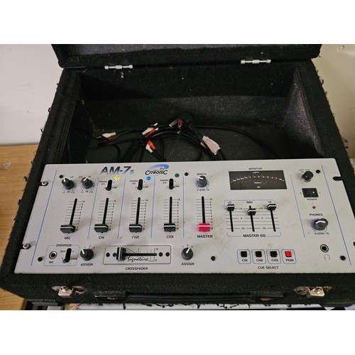 1128 - CITRONIC THREE CHANNEL MIXER MODEL AM7 IN CASE