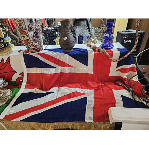 21 - Large vintage material Union Flag