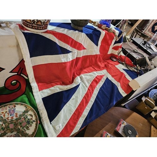 21 - Large vintage material Union Flag