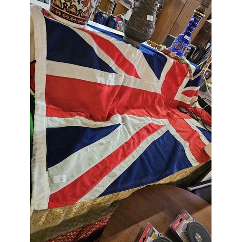 21 - Large vintage material Union Flag