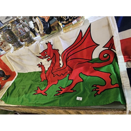 22 - Large material Welsh flag