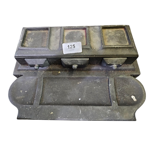 125 - Victorian cast iron inkwell