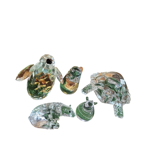 150 - Collection of animal shaped glass paperweights including a Wedgwood bird