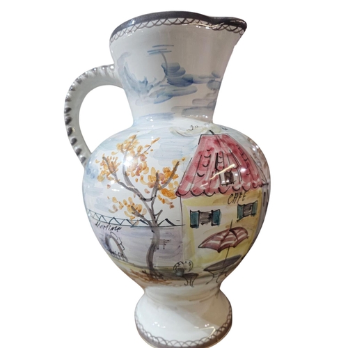 93 - Ulmer Keramik Large hand painted West German jug standing approx 36