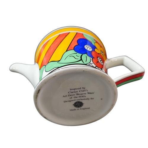 87 - Past Times replica of a Clarice Cliff Bizarre teapot