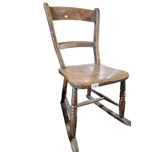 97 - Small Antique wooden rocking chair