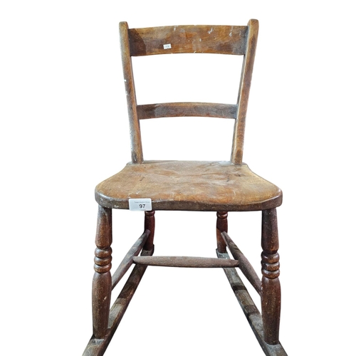 97 - Small Antique wooden rocking chair