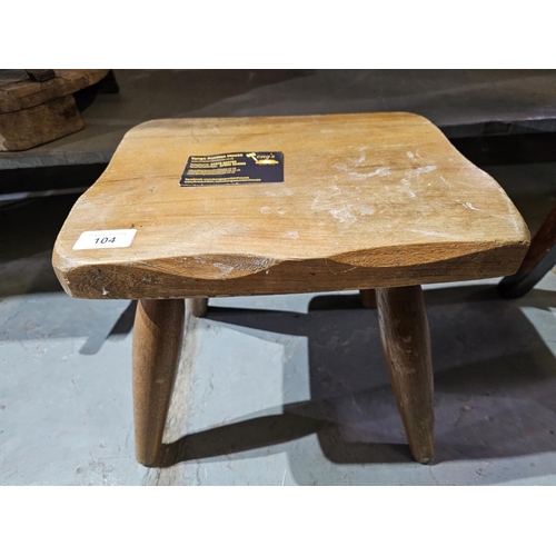 104 - Antique rustic wooden stool