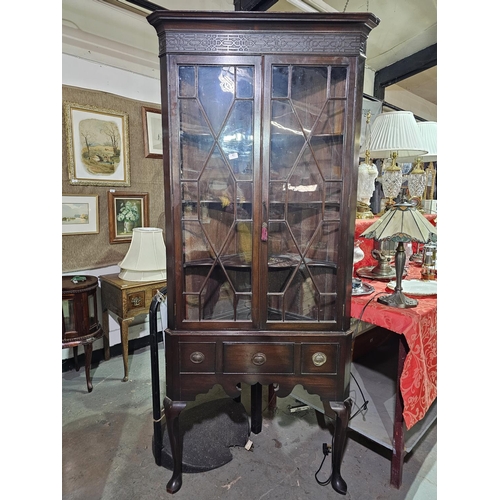 63 - Beautiful Mahogany Antique large corner cabinet