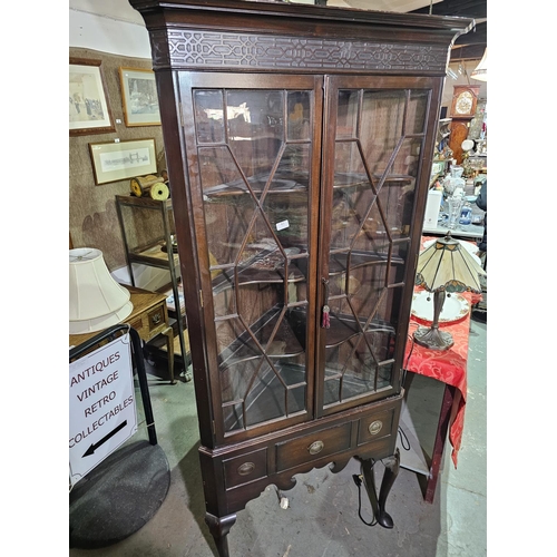 63 - Beautiful Mahogany Antique large corner cabinet