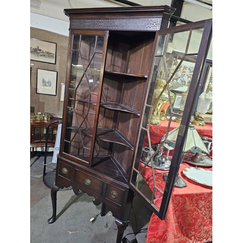 63 - Beautiful Mahogany Antique large corner cabinet